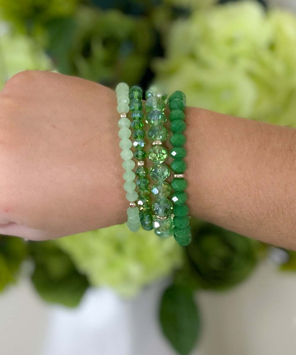 4 Row Beads Glass Bracelet