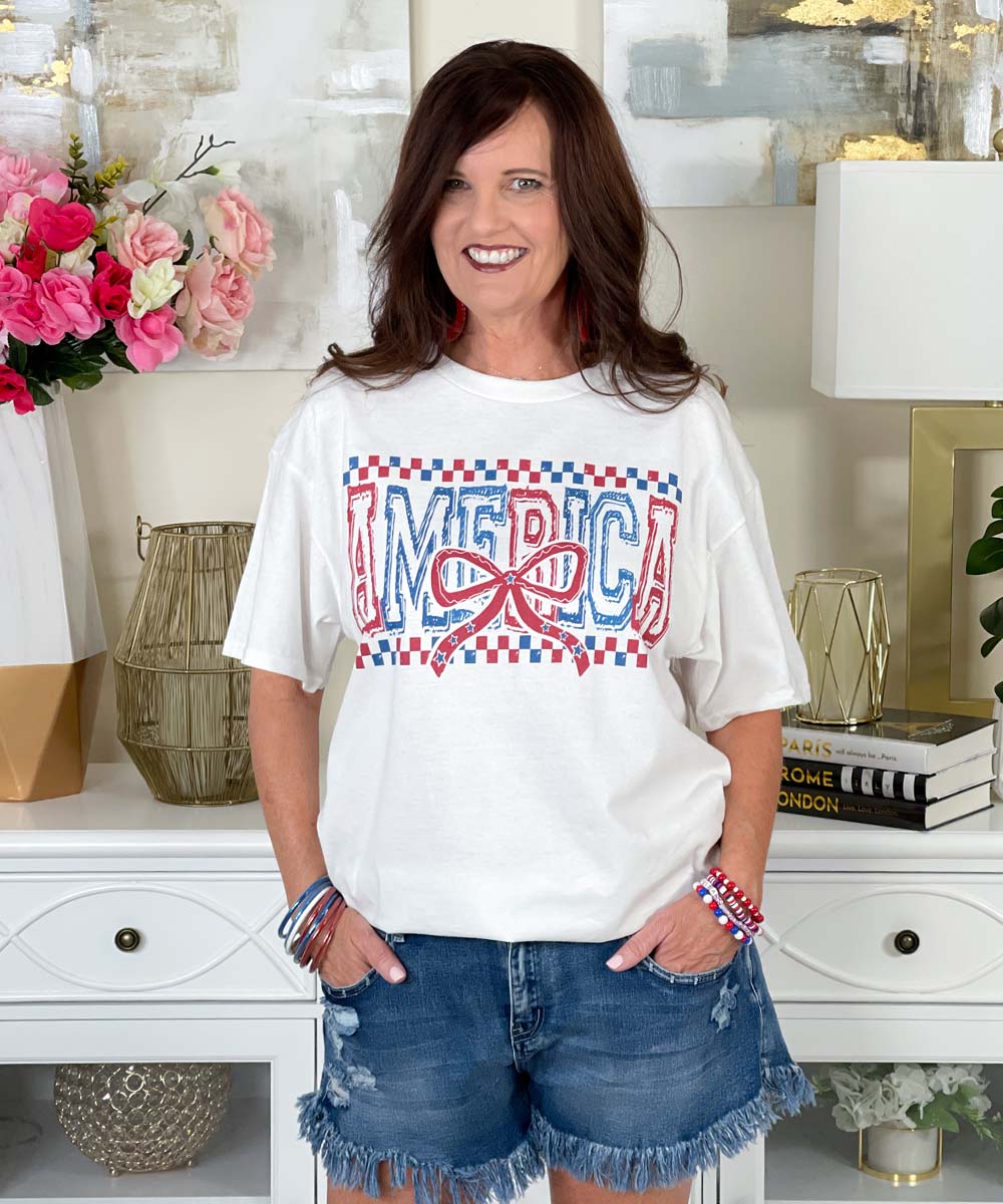 AMERICA Bow Cherry Crewneck T Shirt main image 0