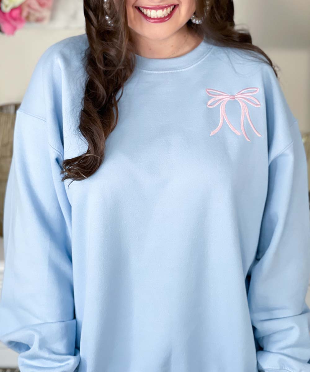 Gingham Bow Sweatshirt main image 1
