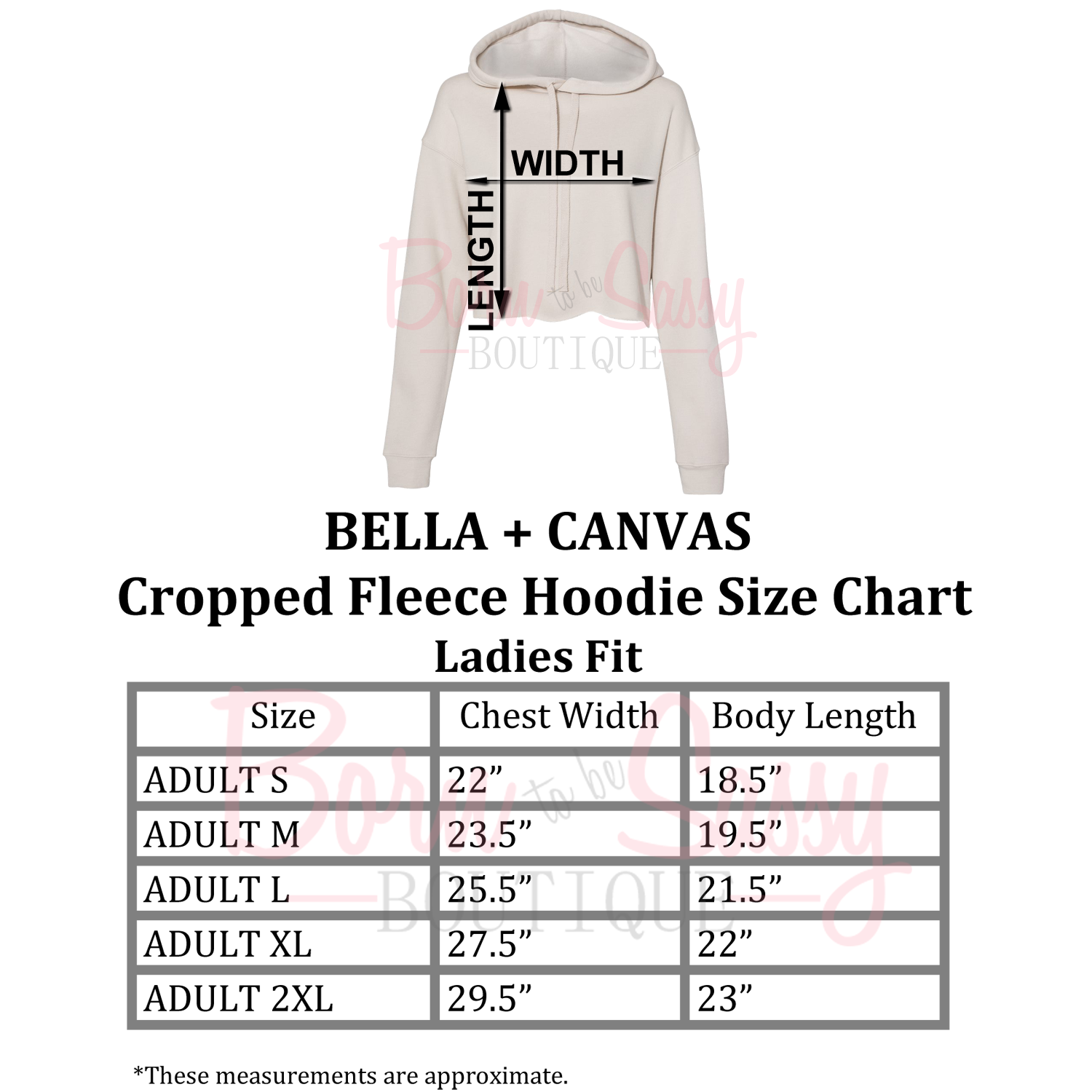 Monogrammed Bella + Canvas Cropped Fleece Hoodie