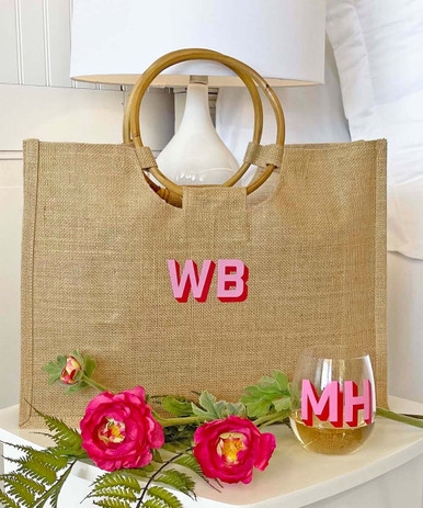 Personalized Burlap Tote Bag