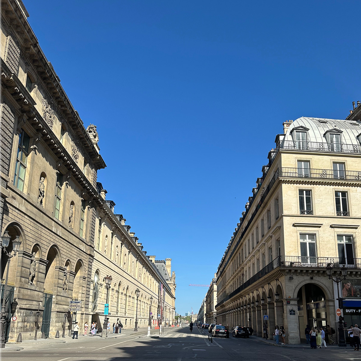 One of Paris' most iconic streets, Rue de Rivoli stretches alongside the Louvre, combining elegant arcades, grand architecture, and easy access to many of the city's most famous landmarks.