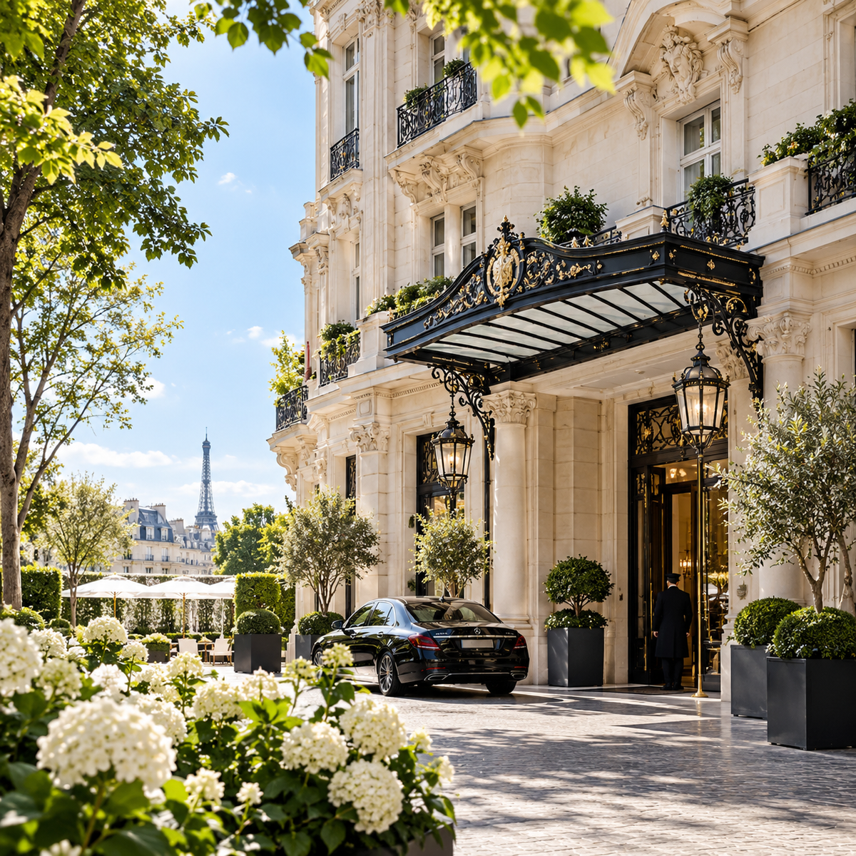 Shangri-La Paris | Palace Luxury & Couture Elegance
Overlooking the Eiffel Tower, Shangri-La Paris merges regal architecture with contemporary sophistication. Its luminous salons, Michelin-starred dining & tranquil spa make it a haven of refinement near Avenue d’Iéna and Trocadéro. Surrounded by couture icons like Dior, Louis Vuitton, and Balmain, it reflects the timeless glamour of Paris — curated by TLC Paris Concierge.