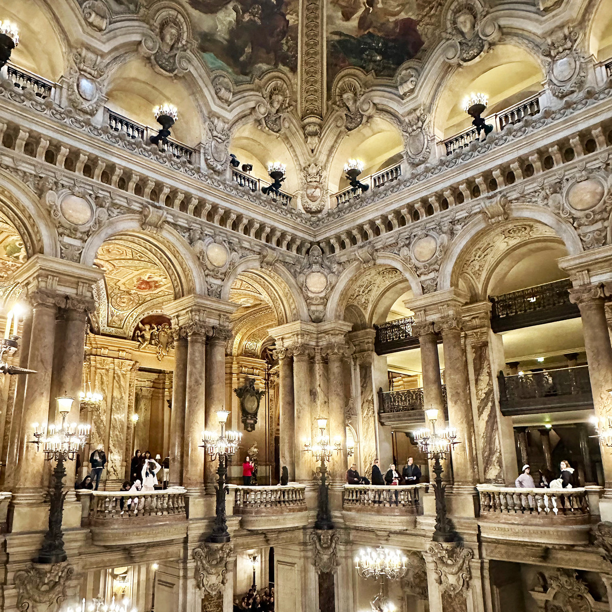 Opéra Garnier — from the balconies, Paris in layers