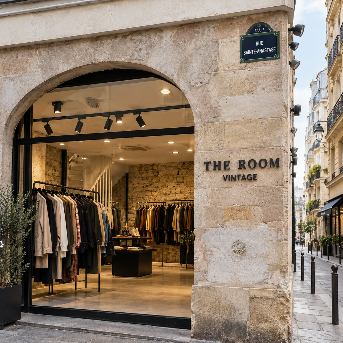 The Room Paris luxury vintage boutique in Le Marais, featuring curated designer fashion, handbags and accessories.