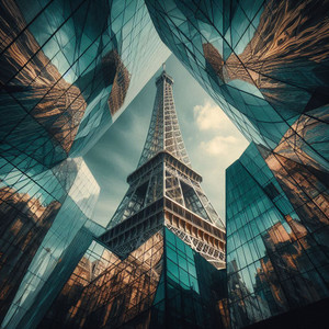 The Eiffel Tower, refracted in glass — Paris rewritten in angles, light & modern geometry by TLC PARIS