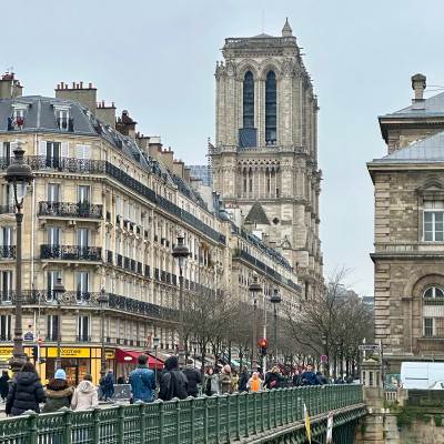 Notre-Dame rises above the Seine, anchoring Paris in history, scale, and timeless presence.