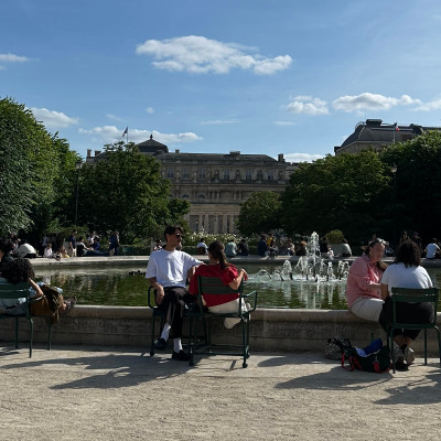 The fountains of Palais Royal offer a peaceful place to pause, surrounded by elegant arcades and one of Paris's most refined garden settings.