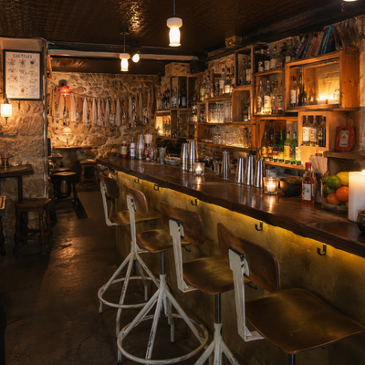 Candelaria is a hidden gem in the heart of Le Marais, seamlessly blending a casual taqueria with one of Paris’s most renowned speakeasy-style cocktail bars. Behind an unmarked door at the back of a small, brightly lit taco shop lies a dimly lit, intimate space with exposed stone walls, low ceilings, and a laid-back yet buzzing atmosphere. Known for its expertly crafted cocktails, the bar specializes in agave-based spirits, offering an inventive menu that highlights mezcal and tequila. With its lively energy, creative drinks, and effortlessly cool ambiance, Candelaria is a must-visit for those seeking a unique and stylish night out in Paris.