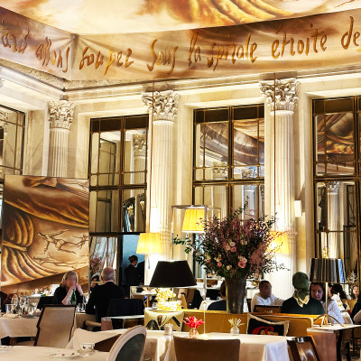 Le Dali – All-Day Dining at Le Meurice
Located beneath Philippe Starck's whimsical ceiling mural, Le Dali offers a relaxed yet elegant setting for breakfast, lunch, afternoon tea, and dinner. The menu blends French classics with seasonal creations in one of Paris's most iconic palace hotels.
