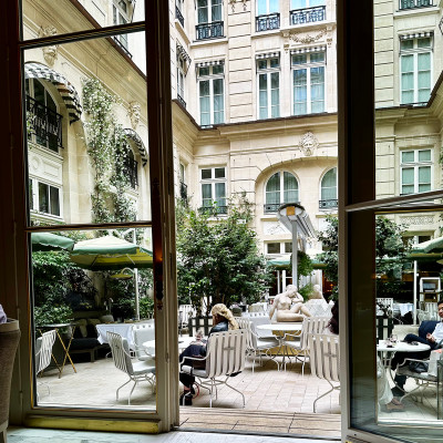 A hidden courtyard at Hôtel de Crillon, offering a calm, elegant escape from the city just beyond its walls