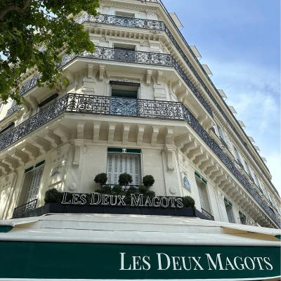 Iconic awnings of Les Deux Magots