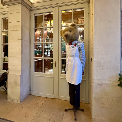 At the entrance to Ralph’s — a playful Ralph Lauren Bear welcoming guests into the courtyard restaurant.