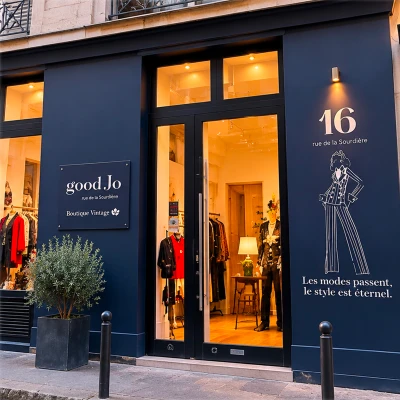 goodJo Luxury Vintage Paris boutique featuring curated designer clothing, vintage luxury handbags and rare fashion pieces.