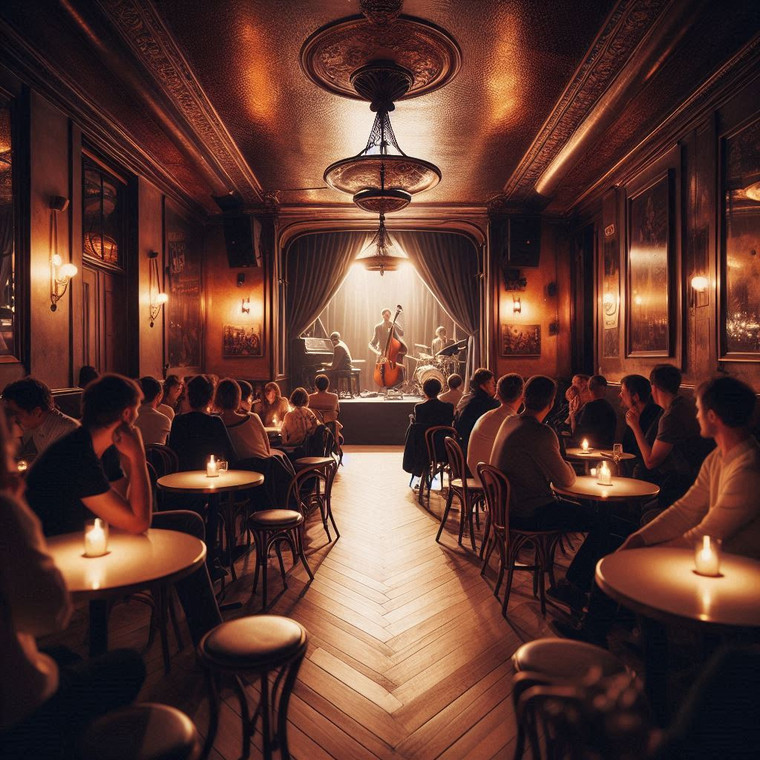 Sunset/Sunside Jazz Club on Rue des Lombards, a top destination for live jazz performances and vibrant nightlife in Paris — experience the best of jazz and music with TLC Paris concierge service.