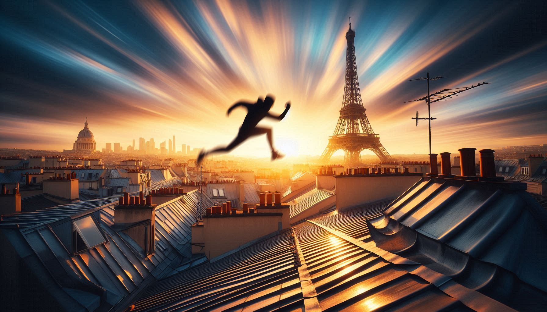 Eiffel Tower — reflections in glass, distorted angles and cinematic Paris skyline