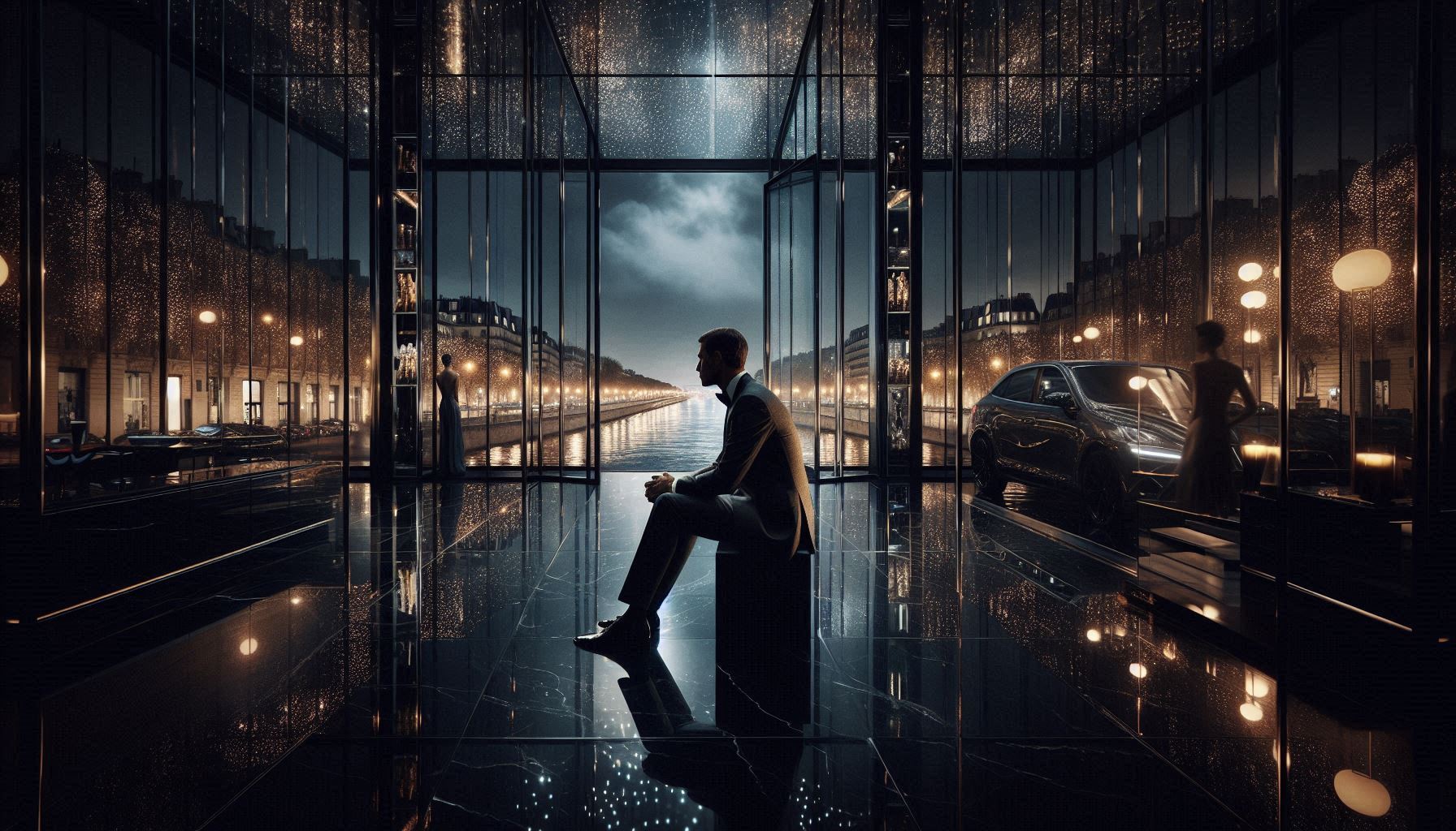 Giorgio Armani Flagship Paris — Avenue Montaigne formalwear, satin lapels, sculpted evening silhouettes