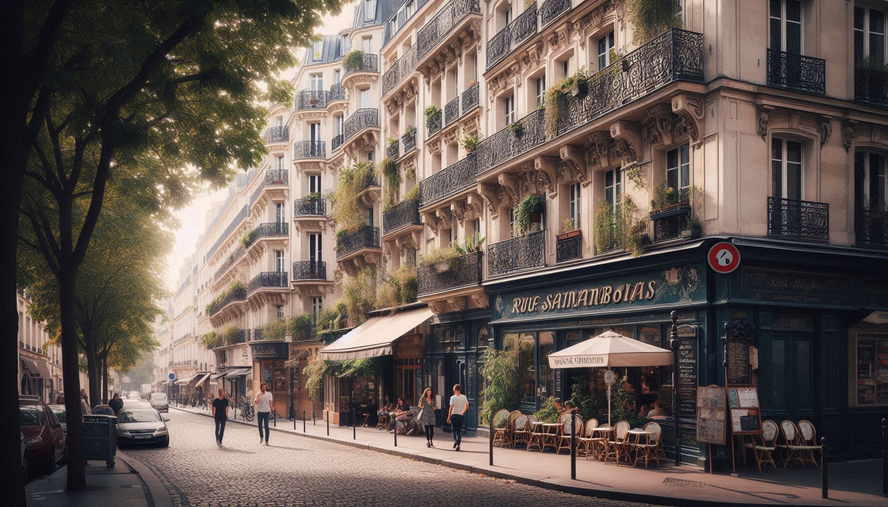Rue Saint-Ambroise Paris street atmosphere