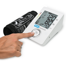 AERODIAGNOSTIC automatic upper arm blood pressure monitor in use