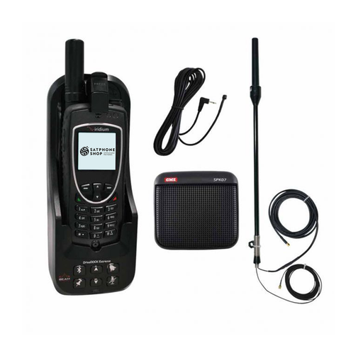 Iridium Extreme 9575 with Beam DriveDOCK dual mode whip antenna and carry case bundle