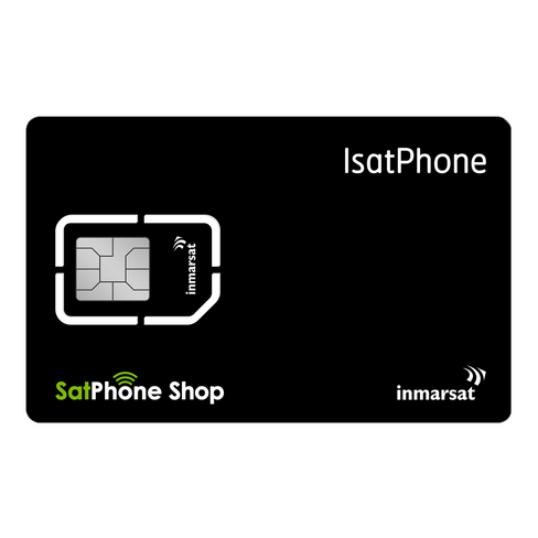 Inmarsat prepaid SIM card with SatPhone Shop branding