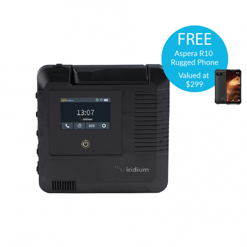 Iridium GO exec satellite device with touchscreen and accessories