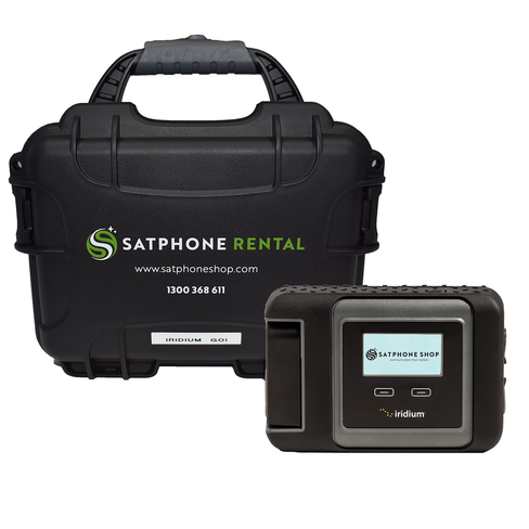 Iridium GO! rental kit in carry case with device