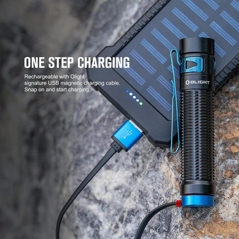 Olight Baton 3 Pro Max torch showing charging 