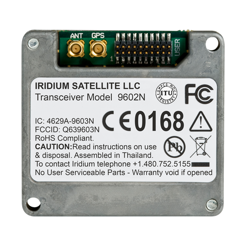 Iridium 9602N SBD transceiver module rear label view
