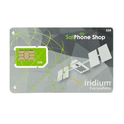 Iridium GO prepaid SIM card with SatPhone Shop branding