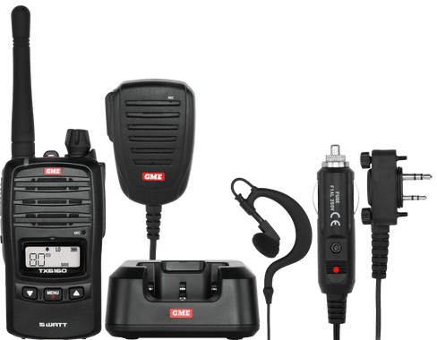 GME TX6165 5W UHF CB handheld radio complete kit