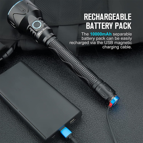 Olight Javelot Pro 2 magnetic USB charging cable and tailcap