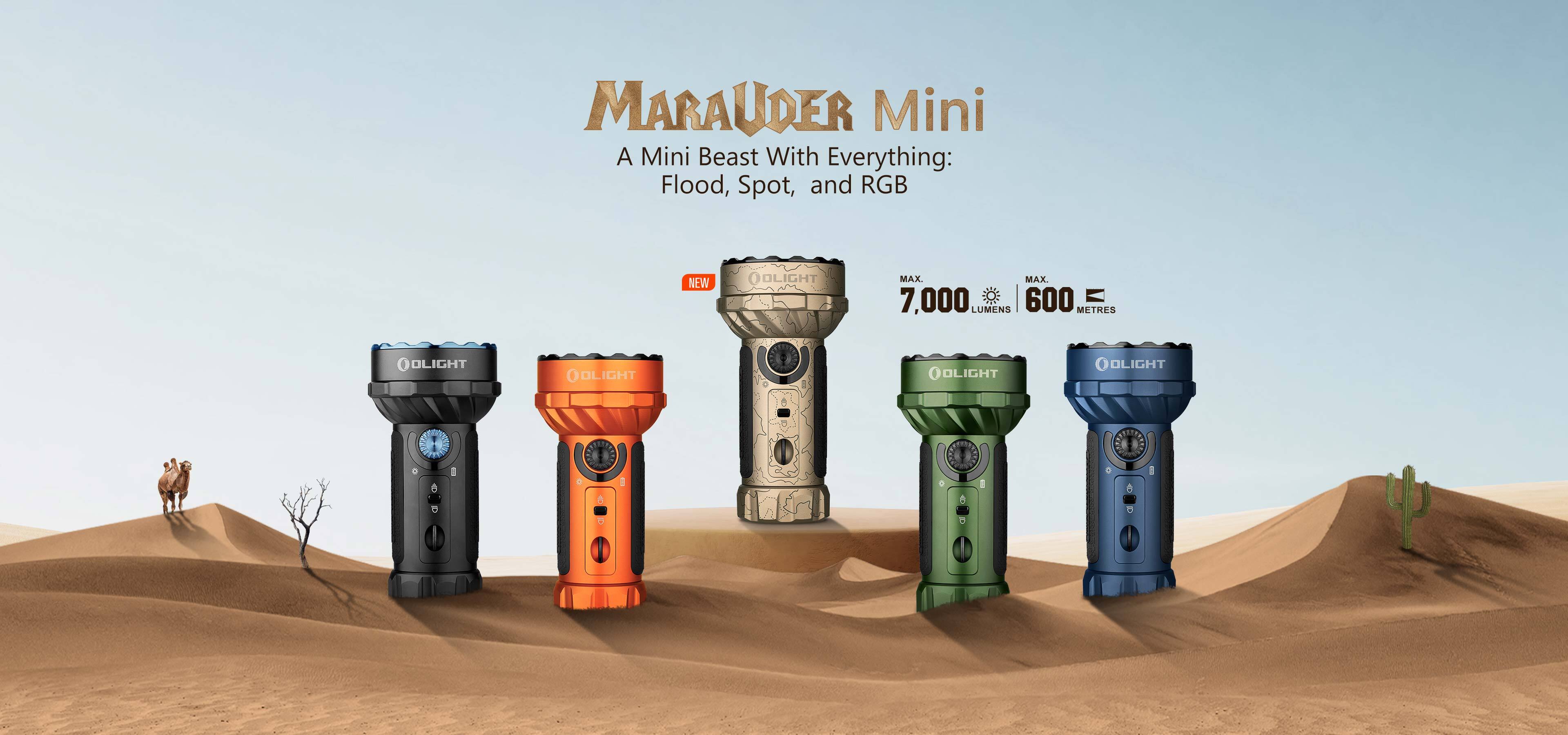 Olight Marauder Mini – 7000 Lumens High-Intensity RGB LED Torch in