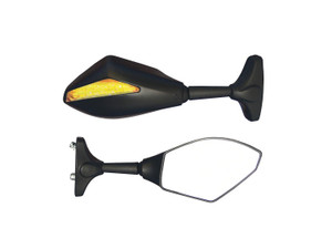 Bike It Trojan Universal Fairing Type Mirrors With Built In LED Indicators