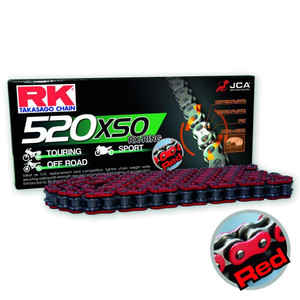 RK Heavy Duty Off Road Motorcycle Motorbike Derive Chain 520XSO Red X 120