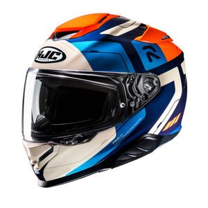HJC RPHA 71 Motorbike Full Face Helmet Cozad MC27 Blue Orange / Fluo Yellow