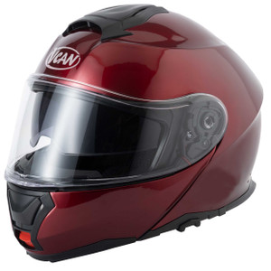 VCAN H272 Gloss Burgundy Flip Front Motorcycle Helmet-Gloss Burgundy 2024