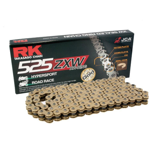RK Motorcycle MotorbikeRace HD X Ring Derive Chain 525 ZXW GOLD X 110