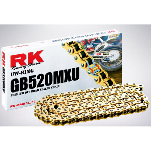 RK MOTORCYCLE MOTORBIKE CHAIN 520MXU NARROW ENDURO GOLD X 120