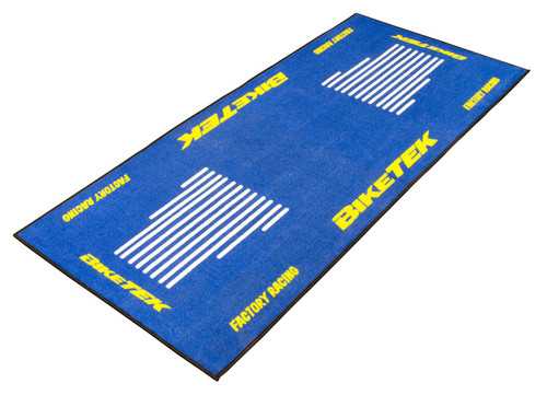 Biketek Series 3 Motorcycle Garage Mat Blue/White/Yellow 