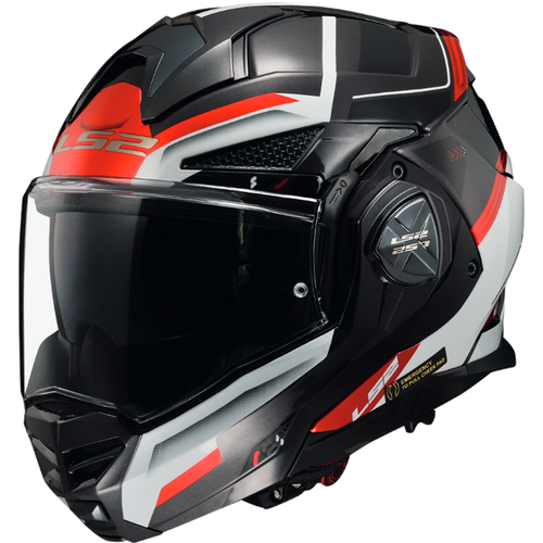 LS2 FF901 Advant X 2023 Flip Up Modular Motorcycle Helmet Black White Red