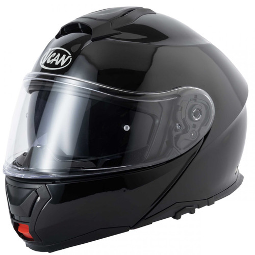 VCAN H272 Gloss Black Flip Front Motorcycle Helmet-2024