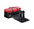 Luggage Kit Bag Black / Red with Travel wheels and Retractable Handle (130lt)