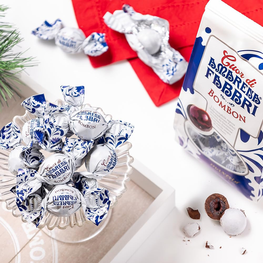 bonbonero レトロ　ミルク×ブルー Chocolate Bombons with cherry inside, bag of 5.3oz