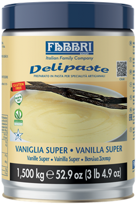 DELIPASTE VANILLA SUPER WHITE (WITHOUT COLORING) - tins 1,500kg (3.3 lb)