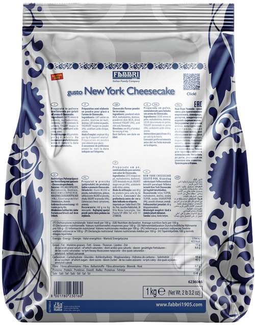 NEWYORK CHEESECAKE - bags 1,000kg (2.2 lb)