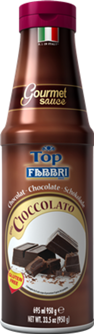 Fabbri Gourmet Sauce, Chocolate flavor, squeeze bottle of 33.5oz