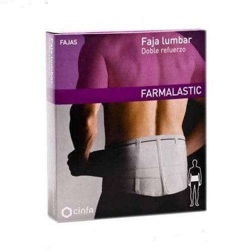 Faja lumbar farmalastic doble refuerzo t-1 color gris