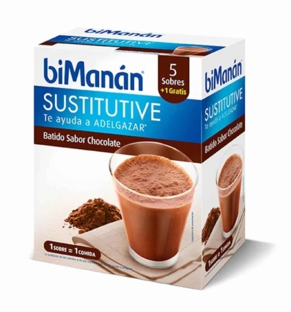 Bimanán batido chocolate, 5 sobres