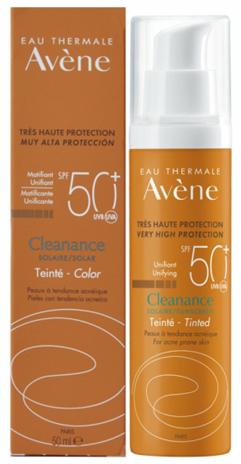 Avene cleanance solar 50+ con color